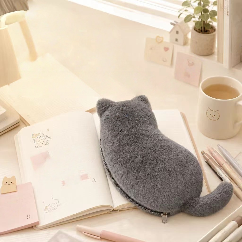Cute Plush Cat Pencil Cases, K - Korean Skincare Routine review and price