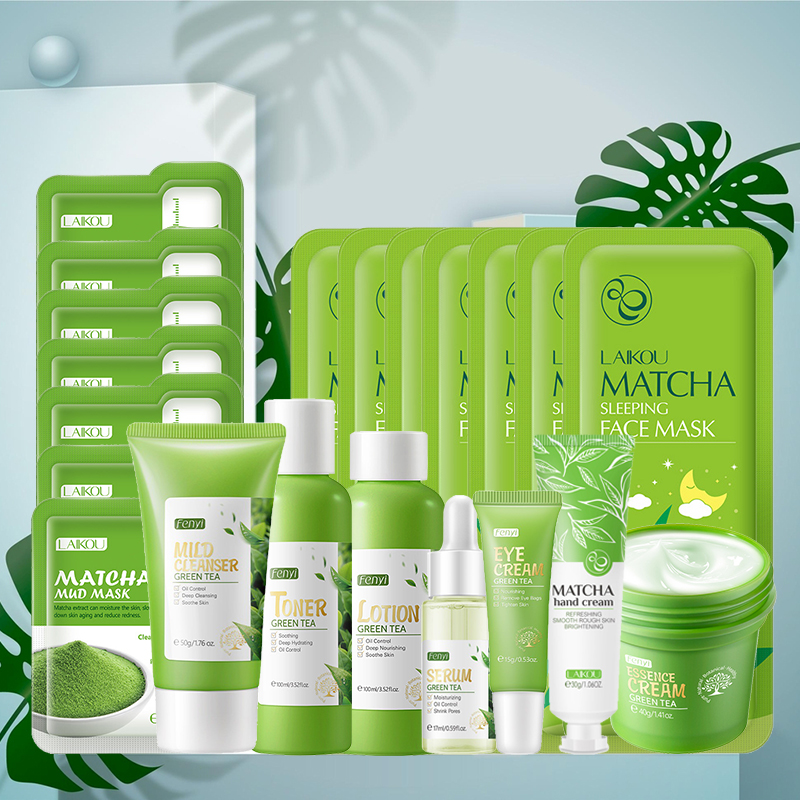 Green Tea Skin Care Kit Korean - Korean Skincare Routine review and price