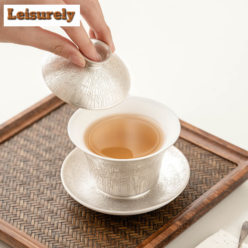 Luxury 999 Gilded Silver Green - Korean Tea Set review and price